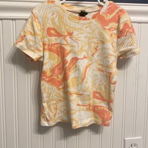 Marble tie dye pink and orange crop top wild fable